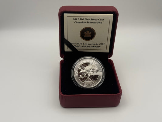 2013 Canada $10 fine silver Canadian Summer Fun coin, O Canada series (view 2)