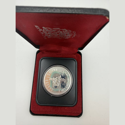 1975 Canada $1 Calgary Centennial silver dollar - detail