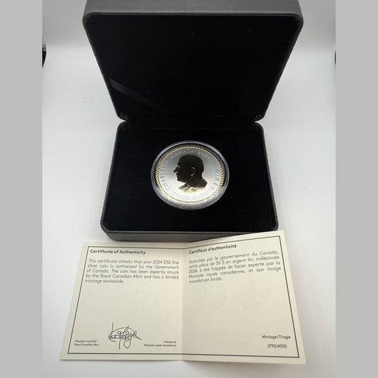 2024 Canada $30 The Hunter 2 oz fine silver coin - front