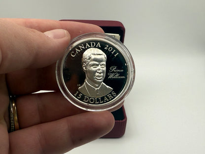 2011 Canada $15 sterling silver ultra high relief coin, Prince William, Continuity of the Crown (view 3)