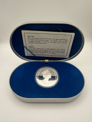 1996 Canada $20 Sterling Silver Coin – Avro Canada CF-105 Arrow (Aviation Series, Gold Cameo)