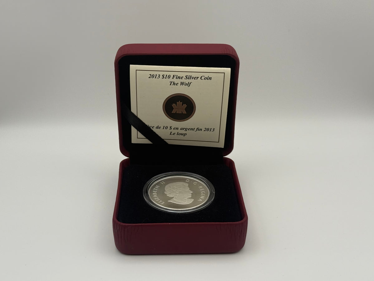 2013 Canada $10 fine silver Wolf coin, O Canada series (view 5)