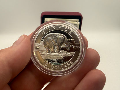 2013 Canada $10 fine silver Polar Bear coin, O Canada series (view 2)