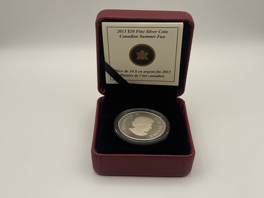 2013 Canada $10 fine silver Canadian Summer Fun coin, O Canada series