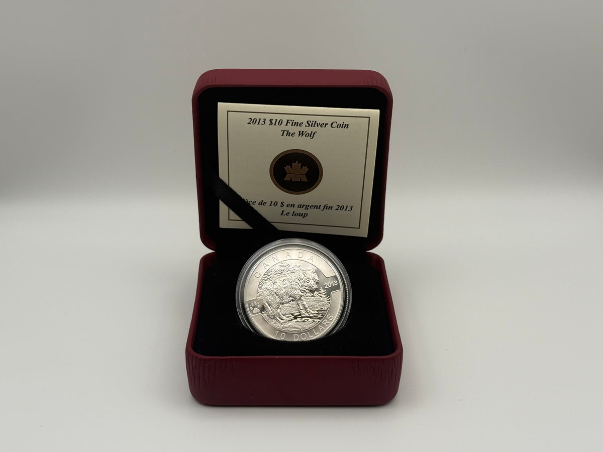 2013 Canada $10 fine silver Wolf coin, O Canada series (view 4)