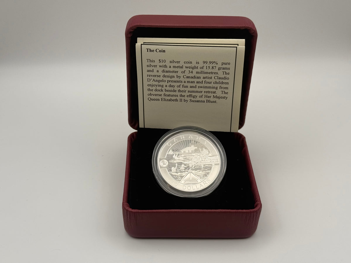 2013 Canada $10 fine silver Canadian Summer Fun coin, O Canada series (view 3)