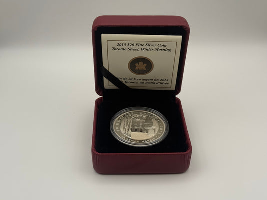 2013 Canada $20 fine silver coin, Toronto Street Winter Morning by Lawren S. Harris, Group of Seven (view 2)
