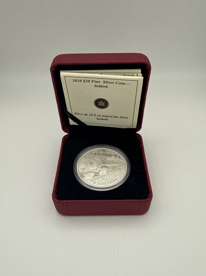 2010 Canada $20 Great Canadian Locomotives Selkirk Locomotive 1 oz silver proof coin