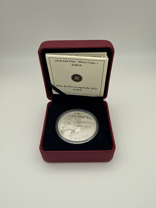 2010 Canada $20 Great Canadian Locomotives Selkirk Locomotive 1 oz silver proof coin