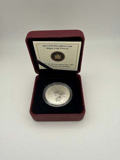 2011 Maple Leaf Forever silver coin reverse detail
