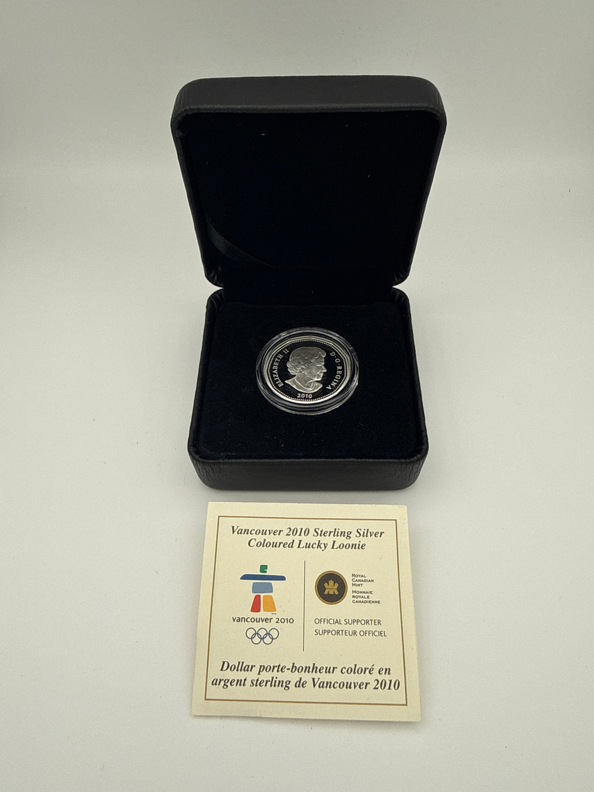 2010 Canada Lucky Loonie sterling silver dollar, Vancouver 2010 Olympic Winter Games (view 3)