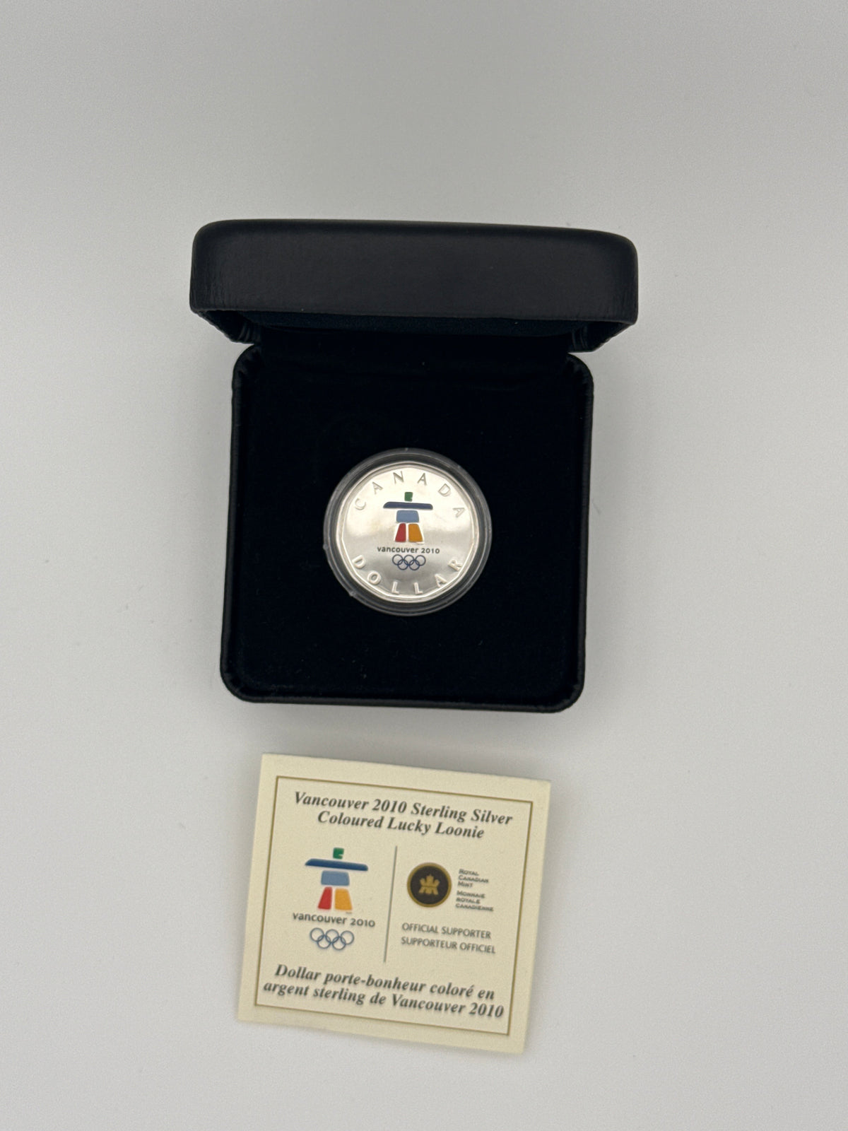 2010 Canada Lucky Loonie sterling silver dollar, Vancouver 2010 Olympic Winter Games (view 2)