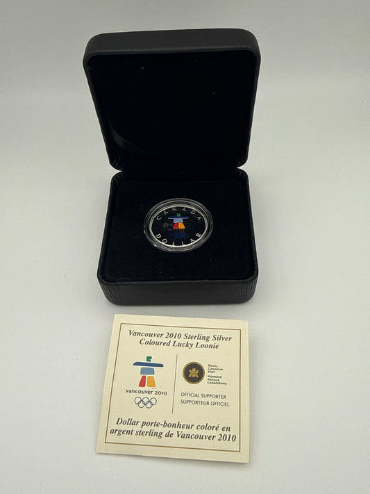 2010 Canada Lucky Loonie sterling silver dollar, Vancouver 2010 Olympic Winter Games