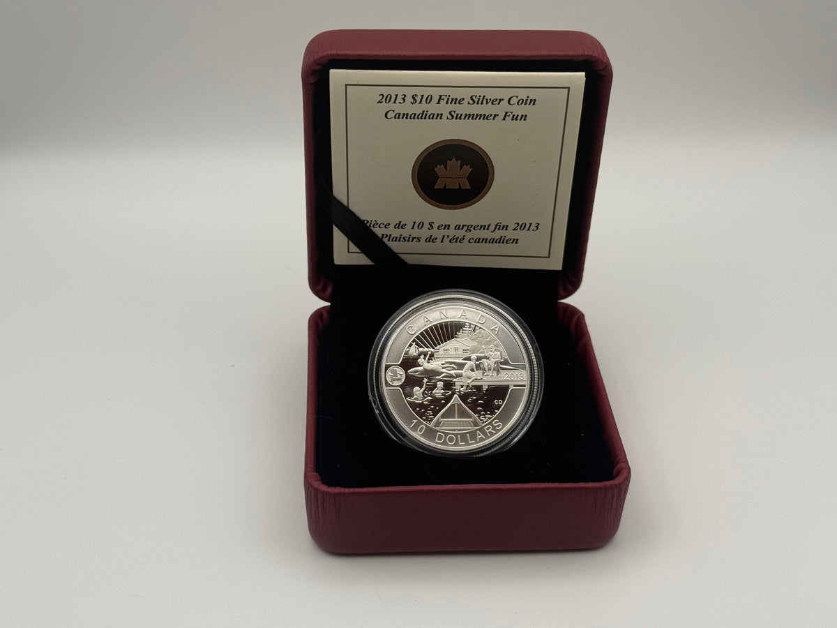 2013 Canada $10 fine silver Canadian Summer Fun coin, O Canada series (view 2)