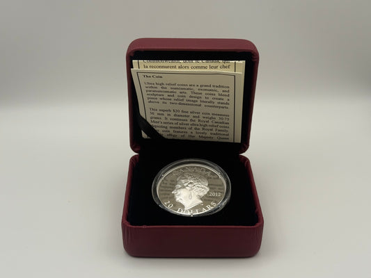 2012 Canada $20 fine silver Diamond Jubilee coin, ultra high relief portrait of Queen Elizabeth II (view 2)