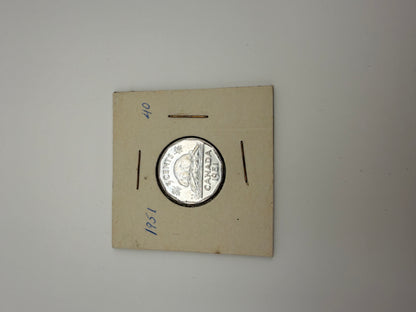 1951 Canada five-cent King George VI beaver nickel, uncirculated