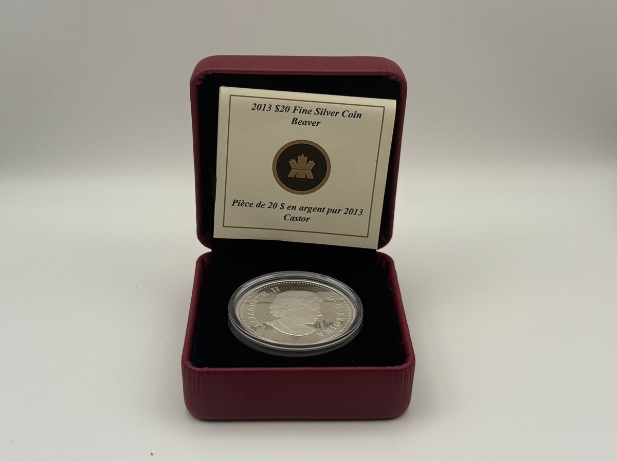 2013 Canada $20 fine silver Beaver coin by Glen Loates