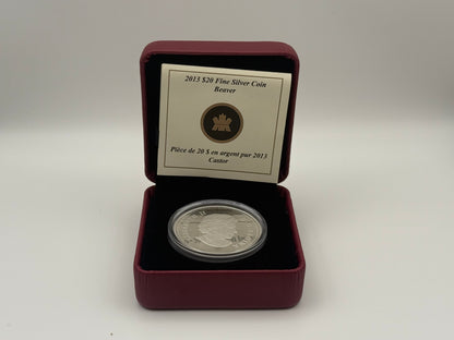 2013 Canada $20 fine silver Beaver coin by Glen Loates