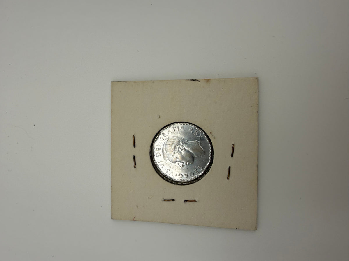 1951 Canada five-cent King George VI beaver nickel, uncirculated (view 2)