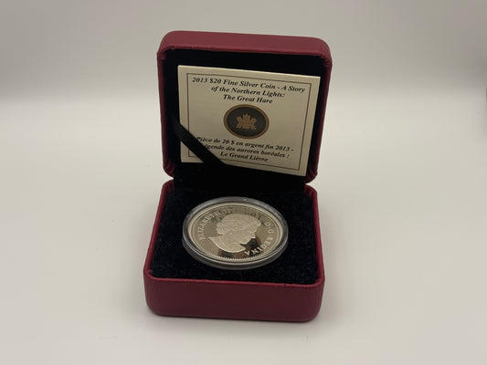 2013 Canada $20 fine silver hologram coin, A Story of the Northern Lights: The Great Hare