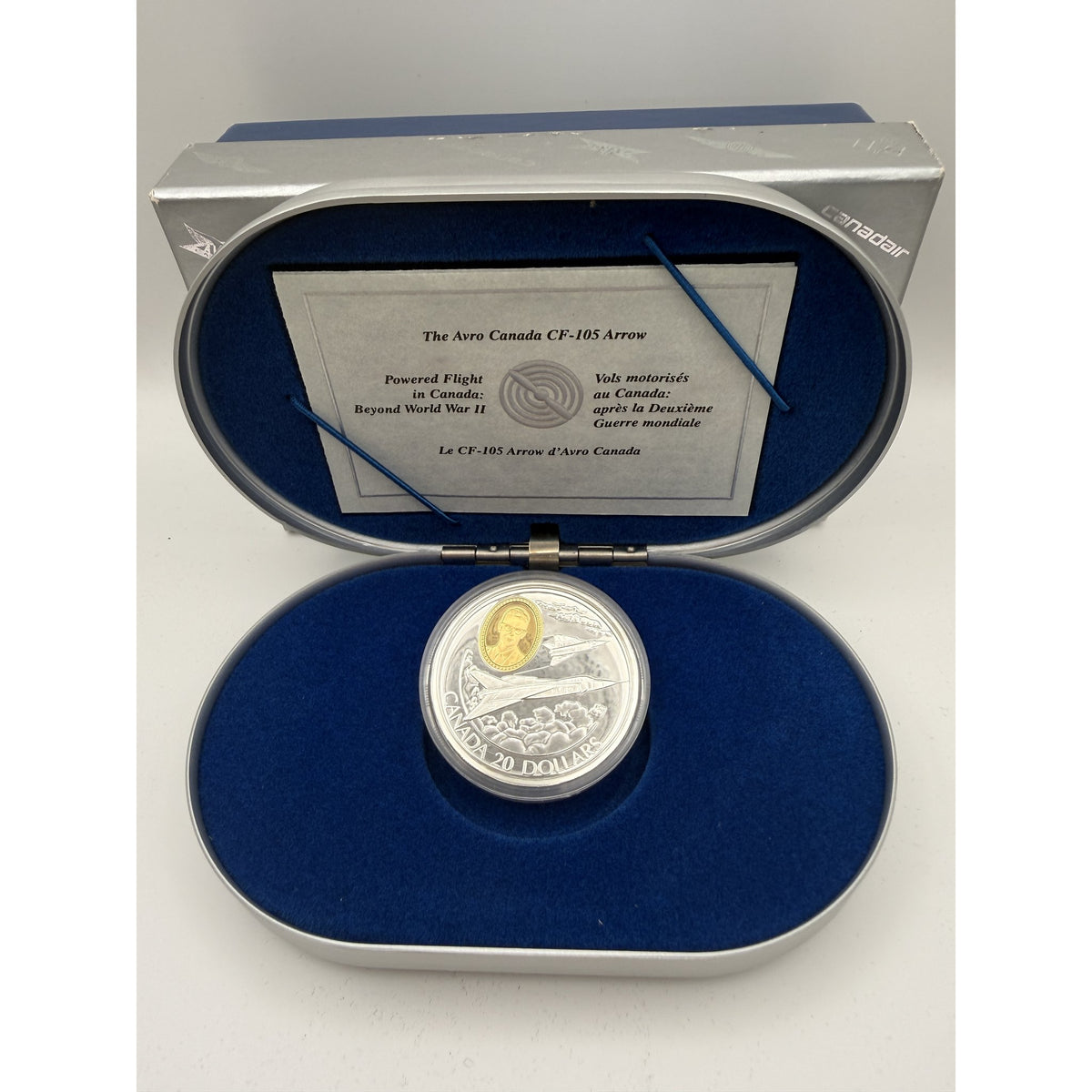 1996 Canada $20 Avro Arrow Gold Cameo Coin - detail