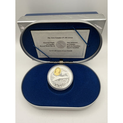 1996 Canada $20 Avro Arrow Gold Cameo Coin - detail