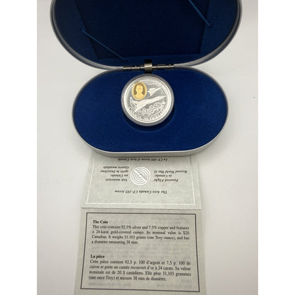 1996 Canada $20 Avro Arrow Gold Cameo Coin - certificate
