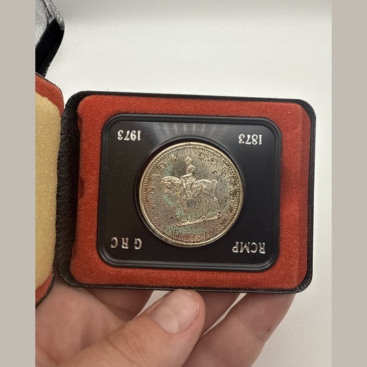 1973 Canada $1 RCMP Centennial silver dollar - back