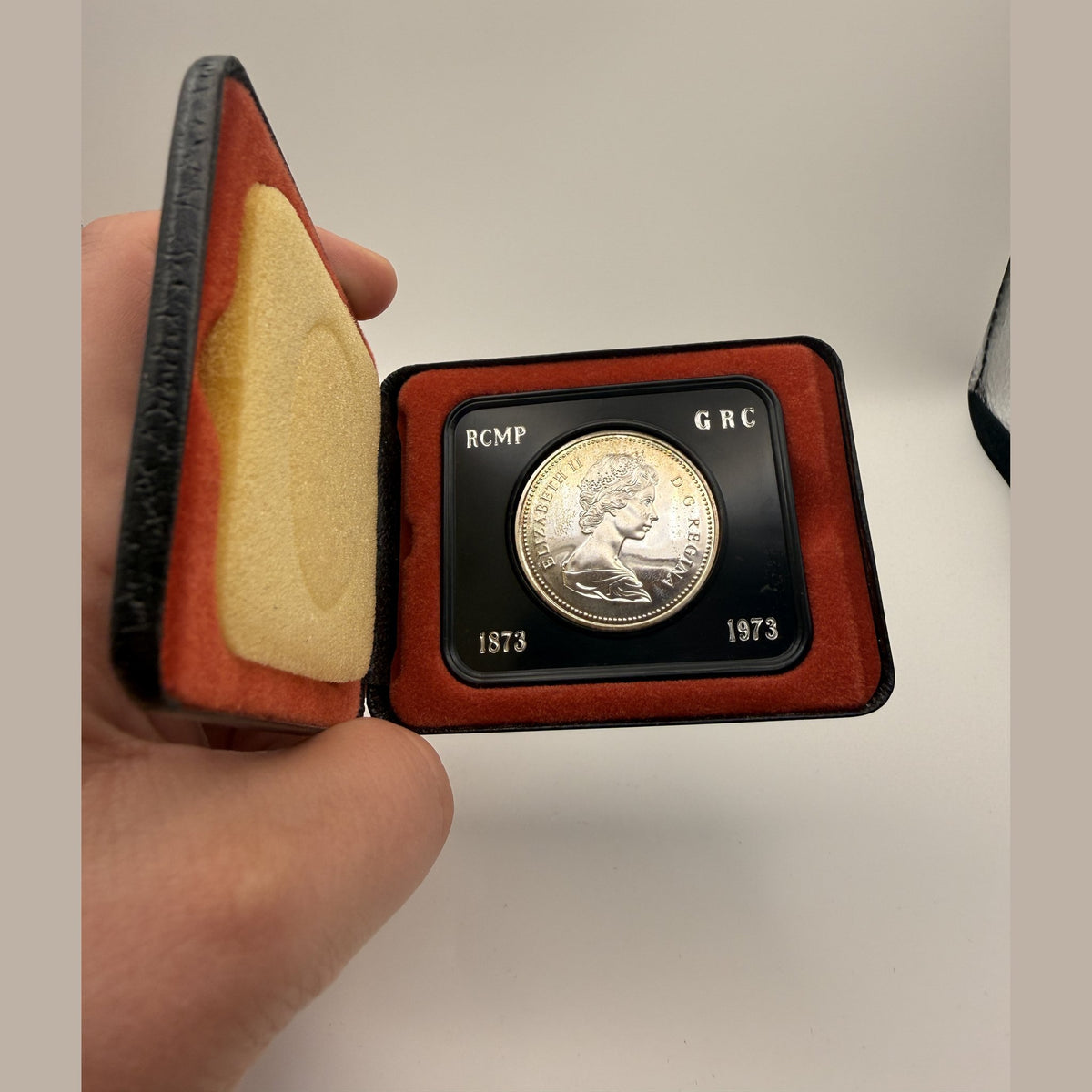 1973 Canada $1 RCMP Centennial silver dollar - detail