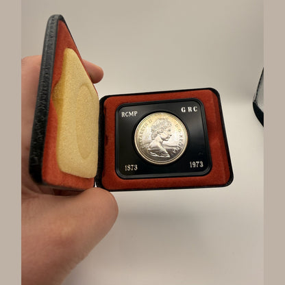 1973 Canada $1 RCMP Centennial silver dollar - detail
