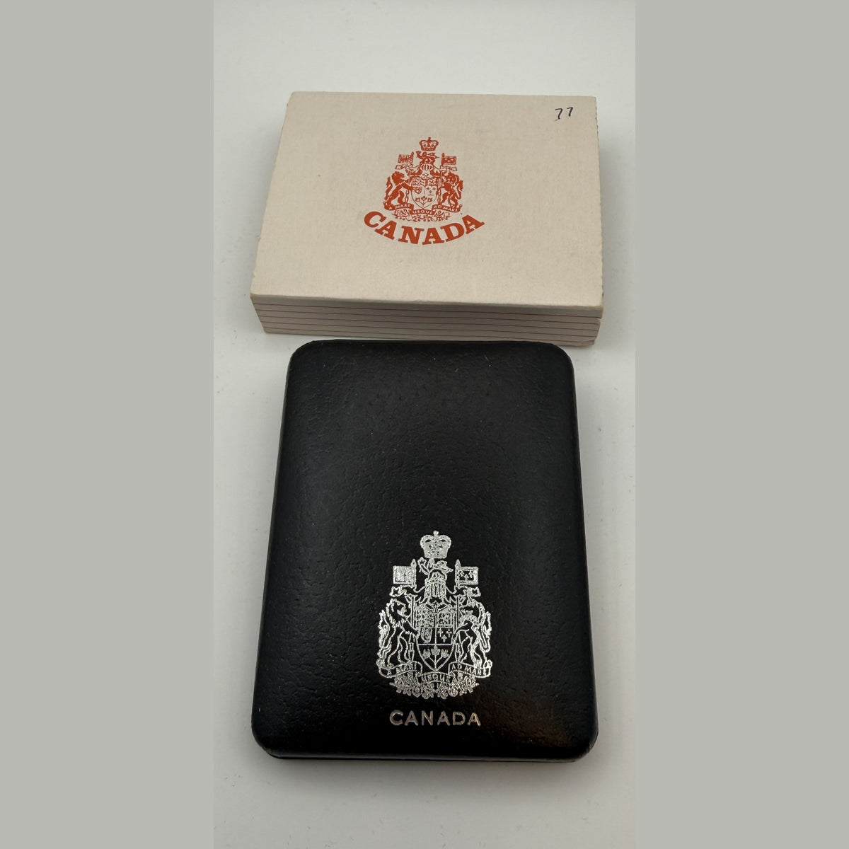 1977 Canada $1 Silver Jubilee silver dollar (Case + box + inspection slip) - packaging