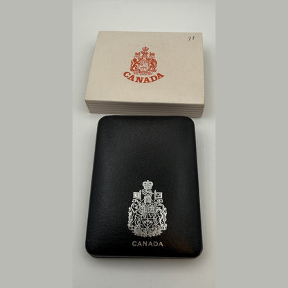 1977 Canada $1 Silver Jubilee silver dollar (Case + box + inspection slip) - packaging