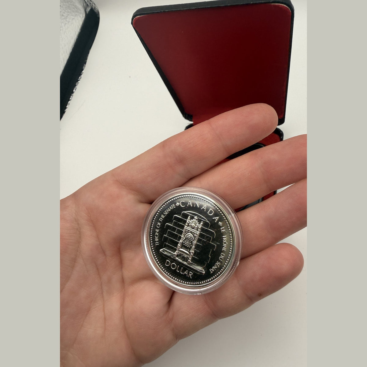 1977 Canada $1 Silver Jubilee silver dollar (Case only) - back