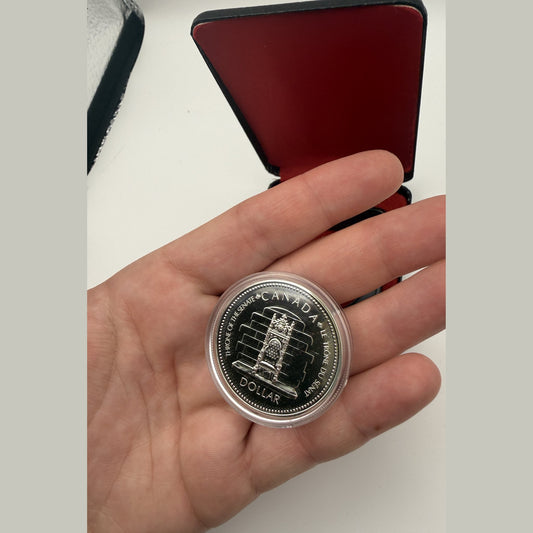1977 Canada $1 Silver Jubilee silver dollar (Case only) - back
