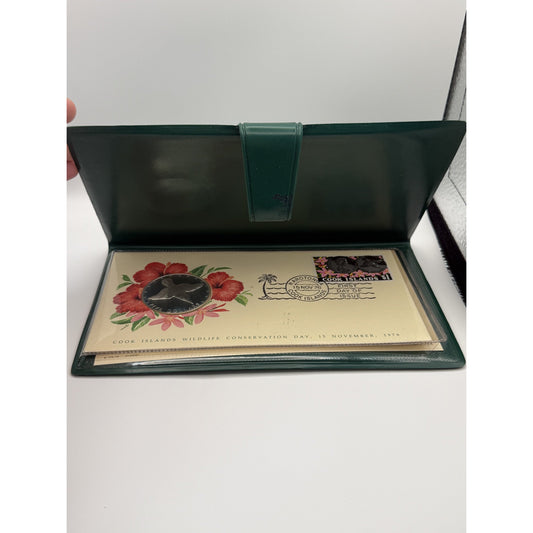 1976 Cook Islands $5 silver proof Mangaia kingfisher coin sealed in First Day of Issue Cover (view 2)