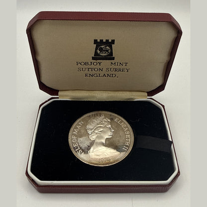 1974 Isle of Man Winston Churchill centenary sterling silver proof crown (view 2)