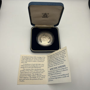 1981 UK Royal Wedding Crown Sterling Silver Proof – Prince Charles & Lady Diana