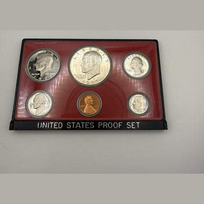 1977-S U.S. six-coin proof set, Lincoln cent to Eisenhower dollar, in original Mint lens (view 5)