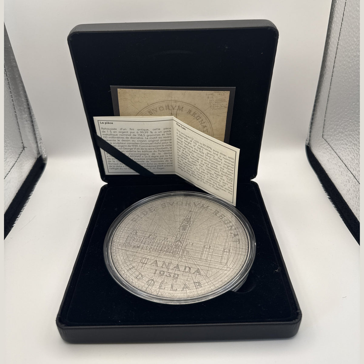 2024 Canada $1 5 oz fine silver coin, Emanuel Hahn's original Parliament sketch, antique finish