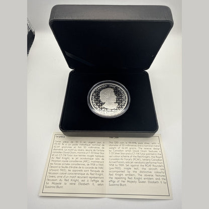 2022 Canada $30 2 oz fine silver proof coin, The Red Knight with coloured red jets (view 2)
