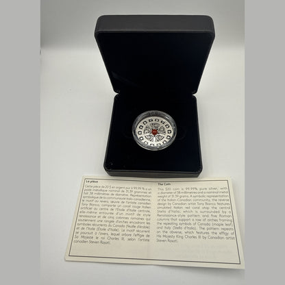 2025 Canada $20 1 oz fine silver proof, Celebrating Canada's Diversity: Strength and Abundance, red coral stone