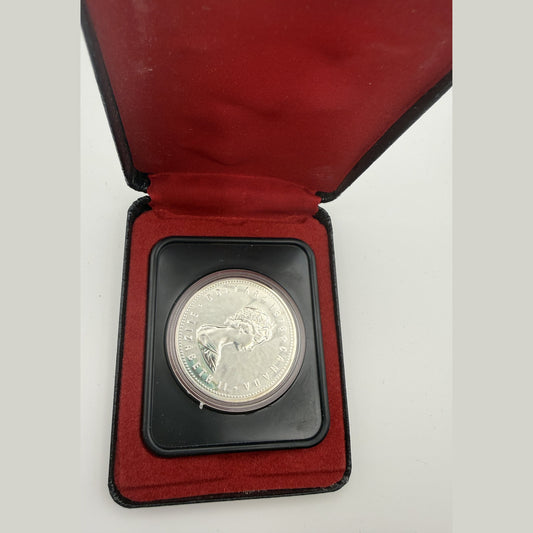 1978 Canada $1 silver dollar, XI Commonwealth Games Edmonton, specimen in original RCM case (view 2)