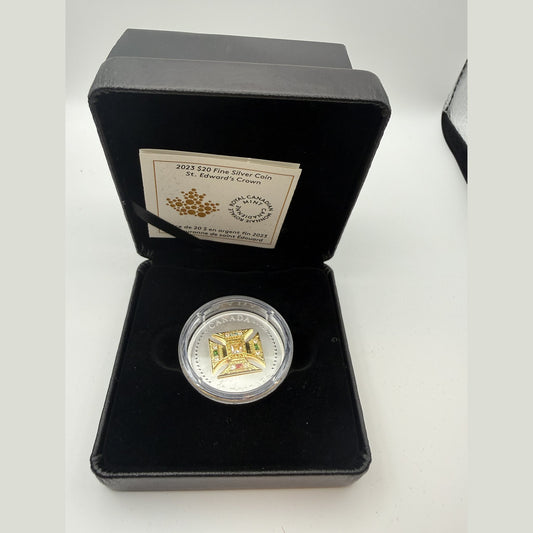 2023 Canada $20 St. Edward's Crown 1 oz fine silver coin - back