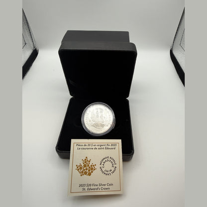 2023 Canada $20 St. Edward's Crown 1 oz fine silver coin - front