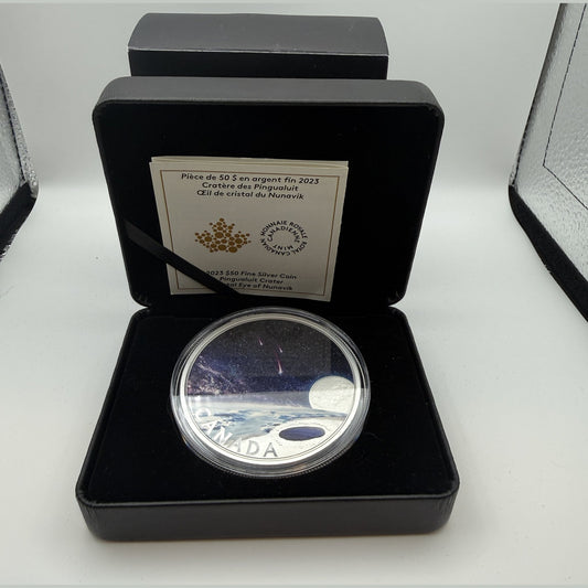2023 Canada $50 Pingualuit Crater 5 oz fine silver proof coin - back