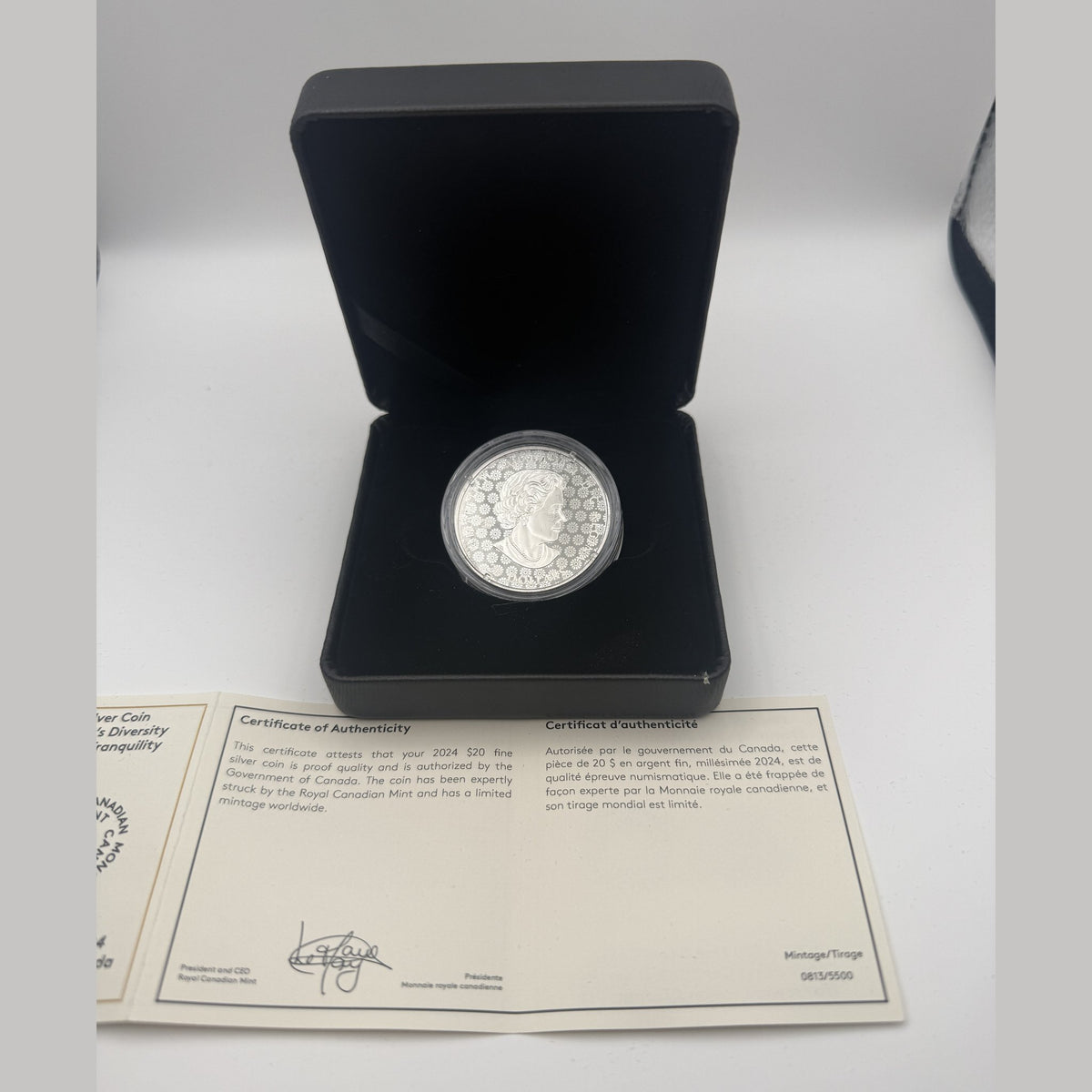 2024 Canada $20 Transcendence and Tranquility silver coin – front
