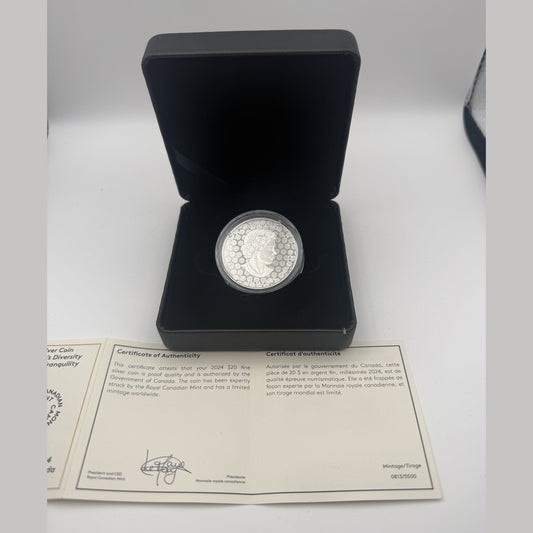 2024 Canada $20 Transcendence and Tranquility silver coin – front