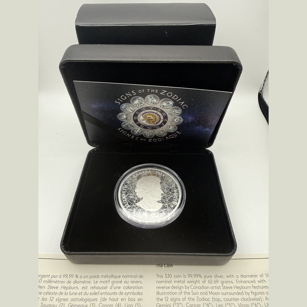 2024 Signs of the Zodiac 2 oz silver coin #1 – detail