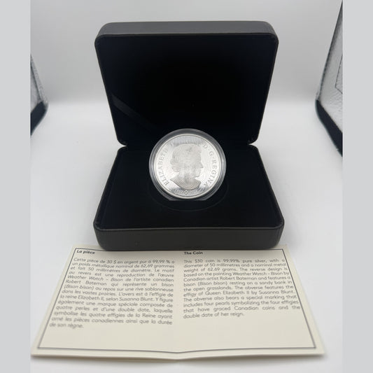 2024 Weather Watch Bison by Robert Bateman silver coin – front