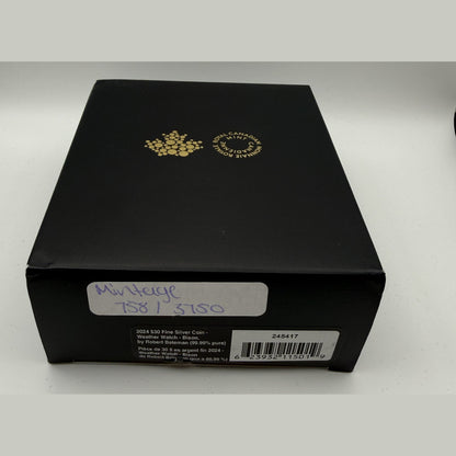 2024 Weather Watch Bison by Robert Bateman silver coin – packaging